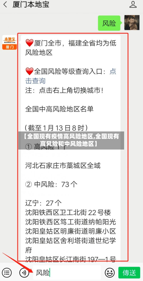 【全国现有疫情高风险地区,全国现有高风险和中风险地区】
