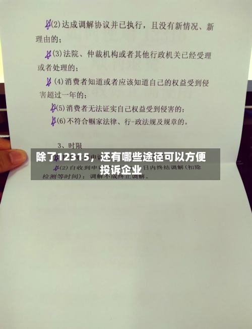 除了12315，还有哪些途径可以方便投诉企业