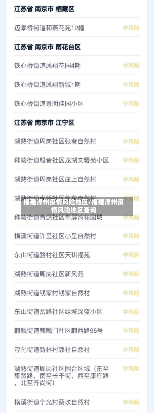 福建漳州疫情风险地区/福建漳州疫情风险地区查询