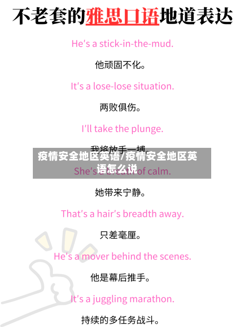 疫情安全地区英语/疫情安全地区英语怎么说