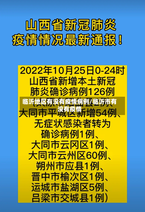 临沂地区有没有疫情病例/临沂市有没有疫情