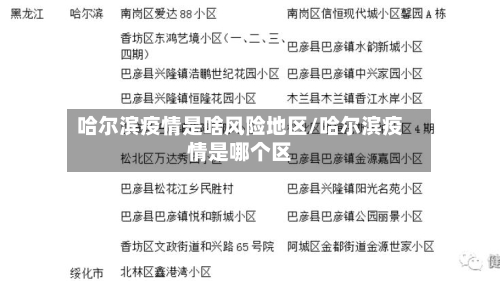 哈尔滨疫情是啥风险地区/哈尔滨疫情是哪个区
