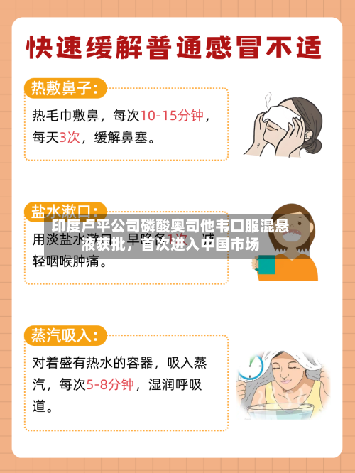 印度卢平公司磷酸奥司他韦口服混悬液获批，首次进入中国市场