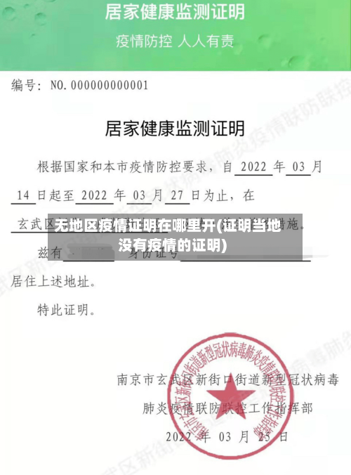 无地区疫情证明在哪里开(证明当地没有疫情的证明)