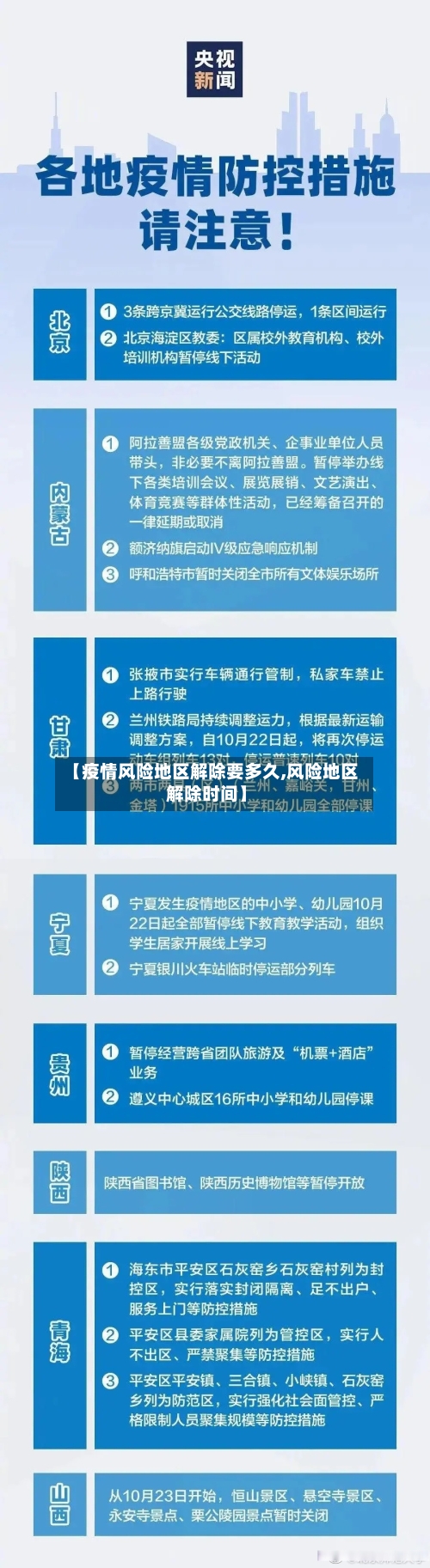 【疫情风险地区解除要多久,风险地区解除时间】