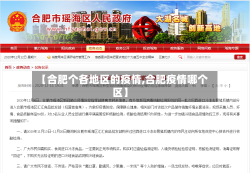 【合肥个各地区的疫情,合肥疫情哪个区】