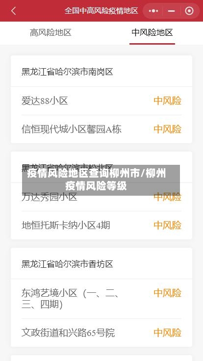 疫情风险地区查询柳州市/柳州疫情风险等级